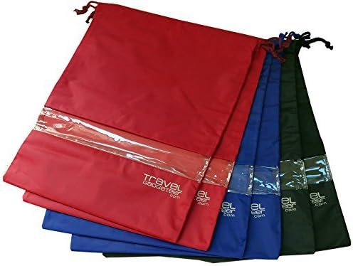 Shoe Bags (6-Pk) + See Through Window | Large | 2 Sided Drawstring | Made of Durable Water Proof Nylon