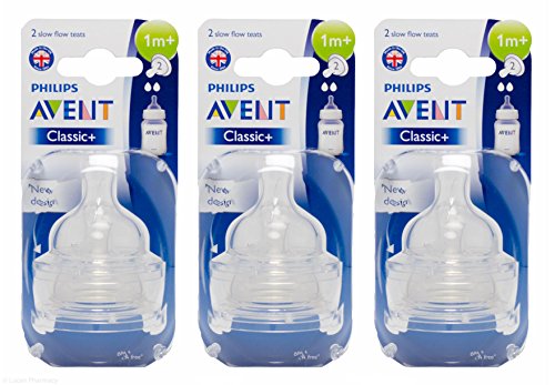 Multibuy 3x AVENT Classic + Teats 2 Hole Slow Flow 1 Mnth+ (2 Pack)