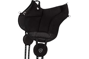 Equinate Reitpad Toledo aus Mikrofaser Schwarz - Bareback Pad mit pflegeleichter Neopren Unterseite - Reitkissen Baumloser Sattel