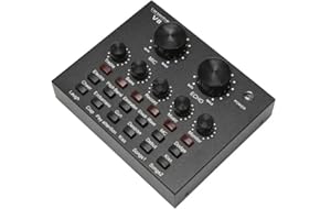 V8 Professional External Sound Card, USB Interface, with 12 Sound Effects, 7 Adjustable Buttons, Bluetooth, Live Streaming and Recording