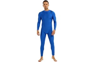 YiZYiF Body da Uomo Tuta Intera Lunga Leotard Bodysuit Unitard Catsuit da Uomo con Cerniera Inferiore Leggings Tuta da Ginnastica Jumpsuit Underwear Sportswear Allenamento