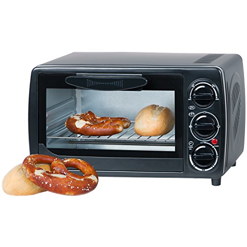 Minibackofen 12 Liter mit Unterhitze, Oberhitze, 1000 Watt bis 250 Grad, 60 Minuten Timer, 3 Einschubhoehen / Doppelverglaste Tuer mit Gummidichtung, Mini Ofen - 4
