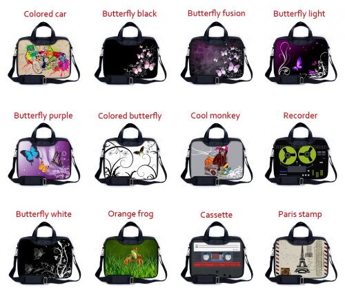 MySleeveDesign Laptoptasche Notebooktasche mit Tragegurt f  r 13 3 Zoll   14 Zoll   15 6 Zoll   17 3 Zoll - VERSCH  DESIGNS - Paris Stamp  15 