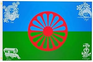 BOBIJOO JEWELRY BOBIJOO Biżuteria - Cygańska Flaga Podróży Rom ek Manouche Sara Niglo Verdine Camargue 90x60cm