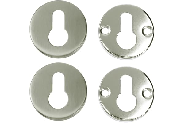 2-pack Euro täckbricka skydd, rostfritt stål nyckelhålsskydd runt dörrlås skyddsplatta för vanliga europeiska lås