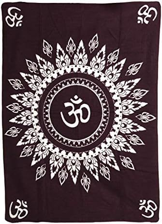 Yoga blanket OM Made in Germany, aubergine/nature