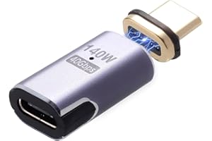 IVIVTOR Adattatore Magnetico USB C - 140W di ricarica rapida type c magnetica con trasmissione ad alta velocità 40 Gbps compatibile con laptop tablet telefono
