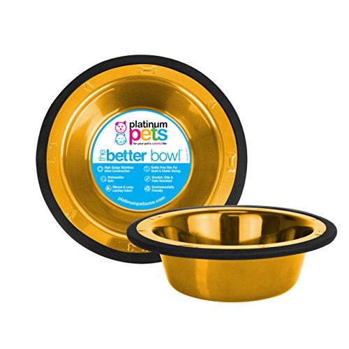 Preisvergleich Produktbild Platinum Pets Kaffeebereiter Edelstahl Schale mit breitem Rand, Gold