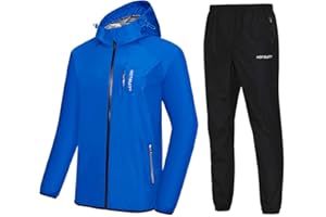 HOTSUIT Schwitzjacke/Schwitzanzug Herren, Anti Rip Sauna Anzug zum Abnehmen mit langem Reißverschluss, Saunajacket & Hose - Stoff Upgrade