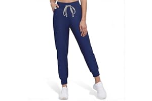 Anwrtuk Women's Medical Scrub Bottoms, Scrub Pants, Medical Work Trousers with Drawstring Waist and Zip Side Pocket