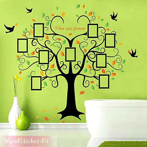 WandSticker4U- Wandtattoo „riesiger Familie Foto Baum“ | Effektbild: 160x204cm | Wandsticker Stammbaum Bilderrahmen Wand Aufkleber Deko für Wohnzimmer, Küche, Garderobe, Flur XXL - 3