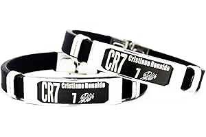 LORH'S STORE Football Cristiano Ronaldo Lionel Messi Neymar Inspirational Signature Bracelets réglables CR7 Sport Silicone Bracelet 2 pcs