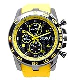 kingko® Männer Armbanduhr Edelstahl Luxus Sport Analog Quarz Moderne gelb