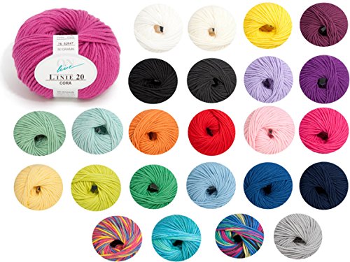 ONline Linie 20 Cora und Cora Color 50 g – klassisches Merinogarn zum Stricken und Häkeln 79 rosa - 2