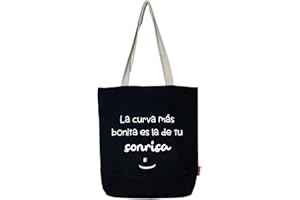hello-bags. Bolso Tote bag con cremallera, forro y bolsillo interior. Exterior: Algodón 100%. Incluye sobre kraft de regalo. Modelo “LACURVA”.