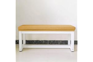 Waigg Kii Thick Dining Bench Cushion Pad 2/3 Seater Indoor Outdoor,100/120cm Garden Bench Seat Cushion Pad Replacement Mat for Patio Swing (120x35x5cm,Yellow)