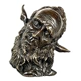 Detailgetreuer Abguß Jugendstil Bronzefigur - Charakterkopf/Faun - signiert - Jean Carries Head of a Faun - Teufel Kopf in Bronze - Französischer Bildhauer