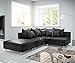 Produktbild Eckcouch Clovis Anthrazit Antik Optik mit Hocker Ottomane Links Ecksofa modular