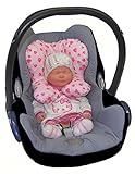 Little Sweetz MULTI SUPPORT ** COSY SOFT MAXI ** Sitzverkleinerer / NeugeborenenEinsatz / Entspannendes BabyKopfkissen mit Mulde für BabyAutositz Gr. 0/0+ oder auch Gruppe 1, 2/3 wie z.B. Maxi Cosi, Römer King etc, Kinderwagen, Kinderbett etc. (Marine) - 4