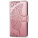 Produktbild 3A Schmetterling Muster Handyhülle Kompatible für Google Pixel 3a Hülle Wallet Case Cover PU Leder Tasche Flipcase Schutzhülle Handytasche Skin Ständer Klapphülle Schale Bumper Mädchen-Rosegold