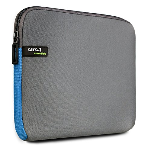 GIZGA 9-9.7 Zoll Laptop Hülle für iPad Air /Air 2, iPad Pro 9.7", Samsung Galaxy Tab E 9.6, Tab S2 9.7, aus hochwertigem robustem Neopren Grau mit Blau
