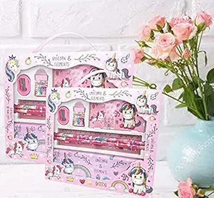 Unicorn Stationery Set For Girls Boys With Pencil Case Two Pencil Eraser Scale Sharpener And Diary Gifts For Kids Return Gifts