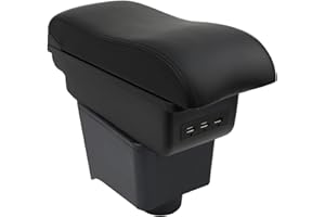 OYHCM Auto Armlehne für VW POLO Mk5 6R Vento 2002-2009 Doppelter Stauraum Mittelkonsole Armlehnen Einfache Montage Schwarzes Leder