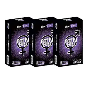 NOTTY BOY Climax Delay Extra Time Condom For Men - 10 Count (Pack of 3) | Long Lasting Lubricant with Delaying Effect