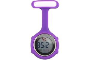 Profusion circle Reloj de enfermera con pantalla digital de silicona, broche paramédico para el cuidado de la salud