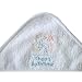 Baby Boys & Girls Personalised Name Super Soft Hooded Bath Time Towel (Blue Embroidery)