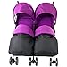 Zeta Citi TWIN Stroller Buggy Pushchair - Plum Double Stroller Complete With FootMuffs And Bag