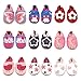 Dotty Fish Soft Leather Baby Shoes with Non Slip Suede Soles. Toddler Shoes. Pretty Pink Shoe with Bird Design for Girls. 18-24 Months