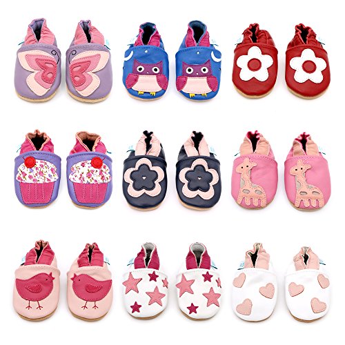 Dotty Fish weiche Lederschuhe für Babys und Kleinkinder – Erste Laufschuhe und Krabbelschuhe für Mädchen – Größen 16 – 28 (Neugeborene – 3-4 Jahre) - 2