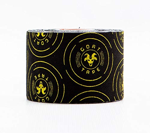 Goat Tape Cinta de kinesiología de Cinta de Cabra, Tiras precortadas, Negro y Amarillo