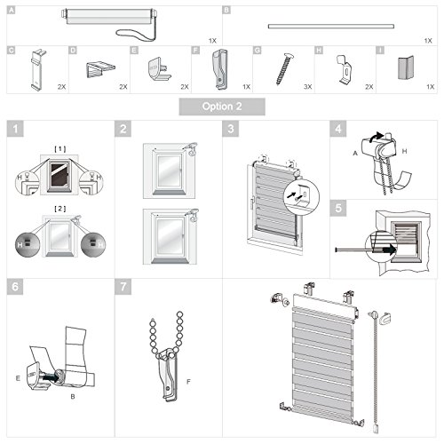 Duo Rollo Doppelrollo Klemmfix für Fenster ohne Bohren Wandmontage mit Klemmträger 45x100cm(BxH) Weiß - 9