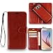 Samsung S6 Cover, REALIKE™ {Imported} Premium Leather Flip plus Back (Two in One) Case for Samsung Galaxy S6 (Royalty Series- Brown) RS.990.00