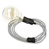 ✔ Fassung e27 mit Kabel und Stecker schwarz | Textilkabel mit Fassung und Stecker | Fassung mit Kabel und Schalter | Lampenfassung mit Schalter als moderne Hängelampe