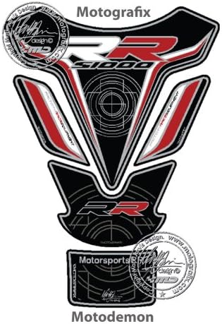 BMW S1000RR 2012 13 14 Black Red Motorcycle Tank Pad Motografix 3D Gel Protector