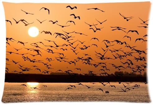 Custom Seagulls Birds Shore Animals Pillowcase Standard Size 20x30 inches Twin Sides Design Cotton Pillow Case