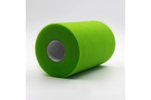 CAIIBTNTGB 91m x 15 cm! Tessuto in rotolo di tulle per decorazioni artigianali Tutu Matrimoni Costumi Gonne Feste Regalo Fiocco baby shower, Molti colori disponibili. (Verde Chiaro)