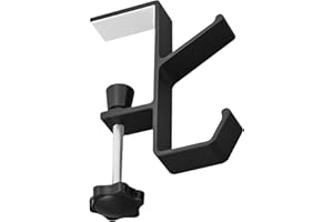 FYting Headphone Hanger,Headphone Hook,Eadphone Hanger,Aluminum Material,-With Double Hooks, Table Hanging Gaming Headphone Holder, Can Hold Keys, Bags, Hats, Umbrellas (Black)