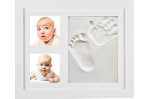 PALMCEE Baby Hand and Footprint Kit, Keepsake Photo Frame, Baby-Safe Clay, Baby Shower Gifts Photo Frame for Newborn Boys & Girls Newborn Gift Picture Frame for Baby Registry