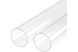 Recogwood 2 tubi rotondi rigidi in acrilico trasparente, diametro interno 46 mm, diametro esterno 50 mm, diametro esterno 200 mm, per lampade e lanterne, sistema di raffreddamento ad acqua
