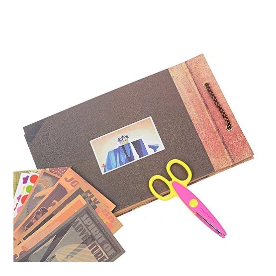Álbum de Fotos DIY, Pootack Scrapbook (19x30cm, 80 Páginas, 40 Hojas) con un Conjunto de Pluma de Color, Tijeras, Cintas… - Imagen 6