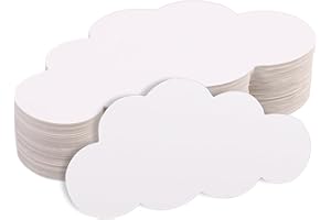 TINOALY 200stk Weiße Wolkenausschnitte, Doppelseitige Papierwolkenformen Gestanzte Wanddekoration Basteln Klassenzimmerdekoration Wandaufkleber für DIY-Pinnwand Kinderzimmerdekoration
