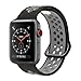 Produktbild HILIMNY Für Apple Watch Armbänder 42MM, Soft Mesh Silikon Sportarmband, Ersatz Füriwatch Armbänder, Series 3, Series 2, Series 1, Nike+, Edition, Hermes (Schwarz/Kühles Grau, 42MM-SM