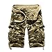 Produktbild UJUNAOR Cargo Hose Männer Arbeitshosen Casual Freizeithose Shorts Outdoorhose Freizeithose Tarnhose Sommer Beach(Khaki,38)