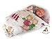NEWBORN Baby Swaddle Wrap Blanket, duvet, Sleeping Bag BABY'S HORN (PINK BEARS)