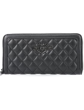 Love Moschino Damen Portaf, Quilted Metallic Pu Nero Clutch, schwarz (Black), 3 x 10 x 20 cm