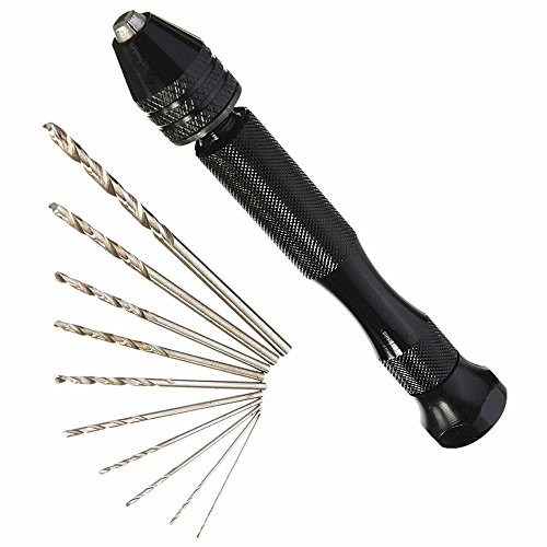 HOHXENMicro Twist Drill Bits Rotary Tools Precision Pin Vise Hand Drill with Twist Bits - Set of 10 Pieces. Great for Models and Hobby.